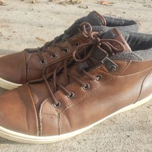 ALDO Mens Size 11 or 44 Brown Leather Sneakers Shoes Loafers Flats Comfort